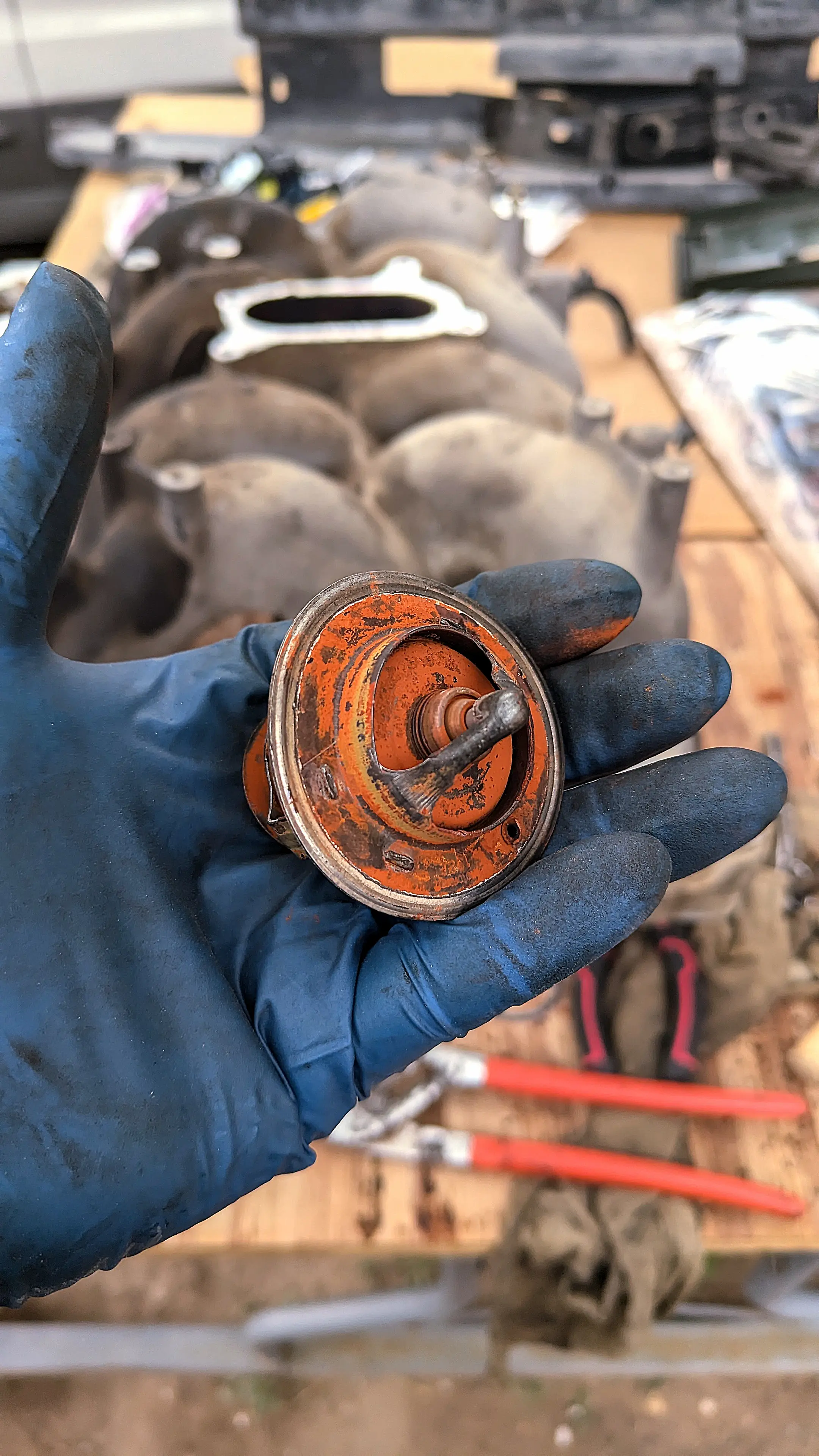Ford E-150 Club Wagon thermostat replacement in San Antonio — before