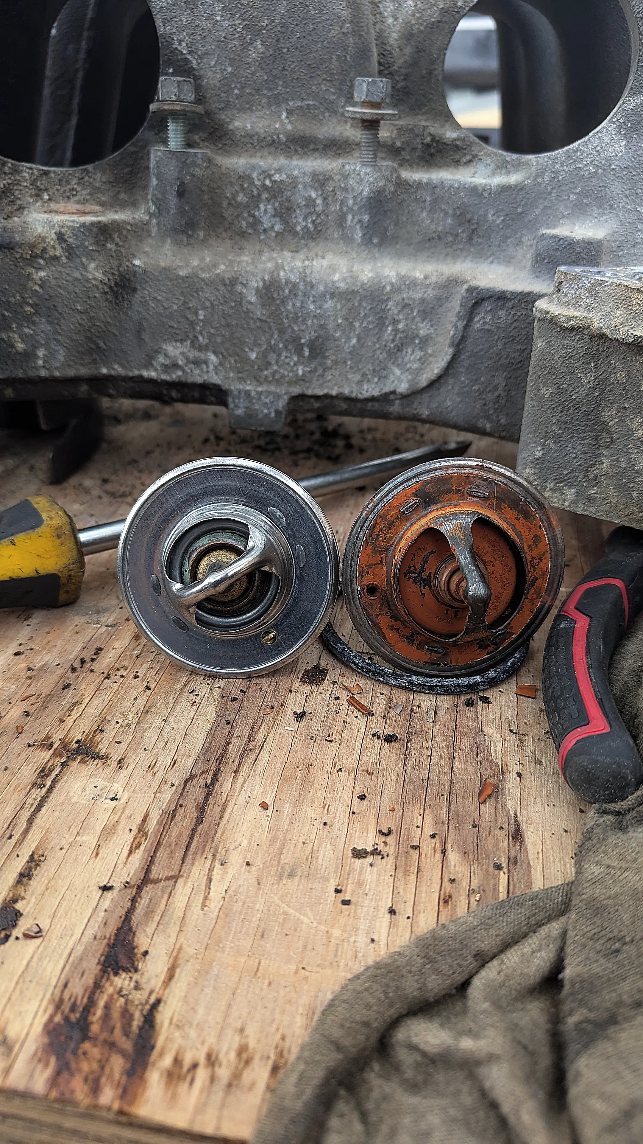 Ford E-150 Club Wagon thermostat replacement in San Antonio — after